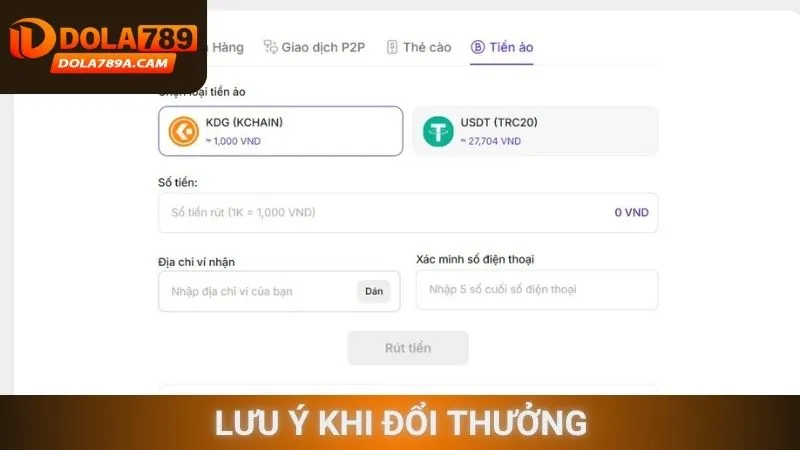 Lưu ý khi đổi thưởng